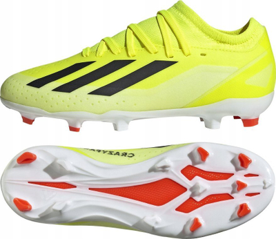 Këpucë futbolli për kalamaj adidas X Crazyfast League FG, për tokë të thatë, tekstil i lehtë, të verdha