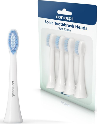 Set kokash për brushë elektrike Concept Soft Clean ZK0002, 4 copë, të bardha