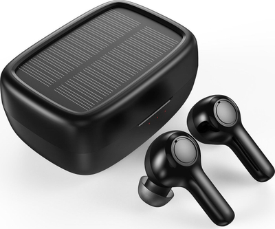 Слушалки без жици Choetech BH-T09, TWS, со соларен панел, црни