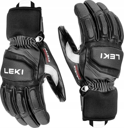 Doreza skish Leki Griffin Pro 3D, madhësia 10.5, MF Touch, bardh e zezë