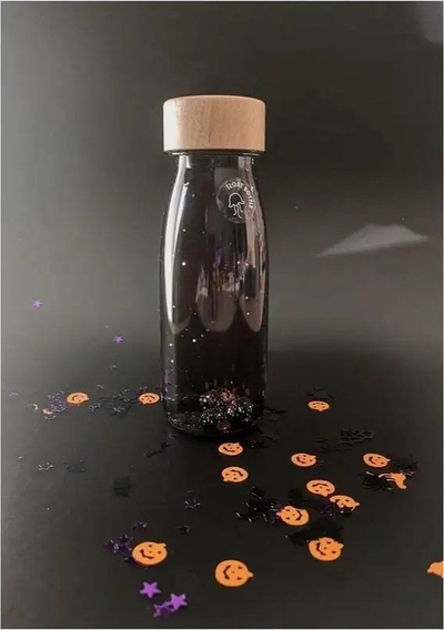 Lodër ndijore Petit Boum Sensorial Bottle Float, plastikë pa BPA, e zezë