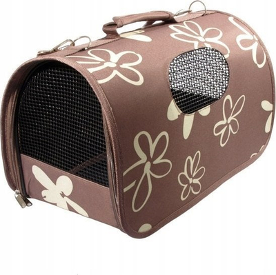 Çantë udhëtimi Hilton Brown Floral, 50x26x27cm, me lule, kafe