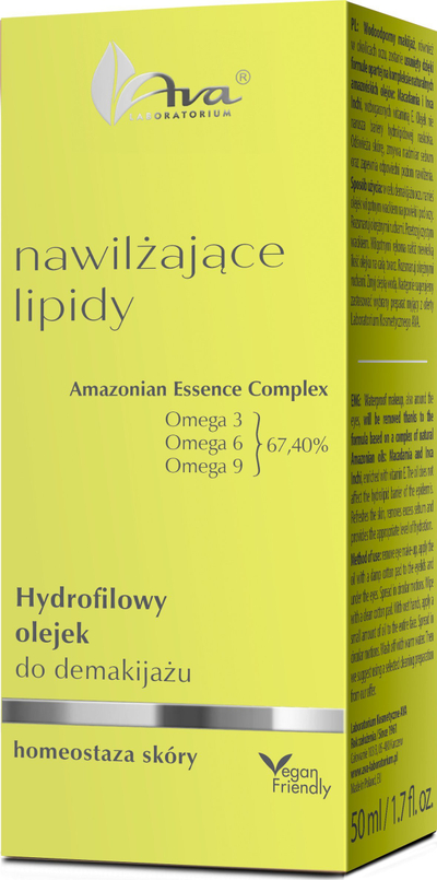Vaj pastrimi për fytyrë Ava Laboratory Hydrating Lipids, heq makeup-in, 50 ml