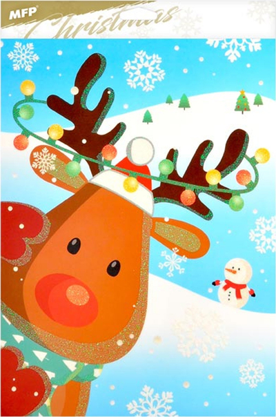 Ngjitëse dritareje MFP Christmas, statike, me shkëlqim, 200 × 300 mm, shumëngjyrëshe