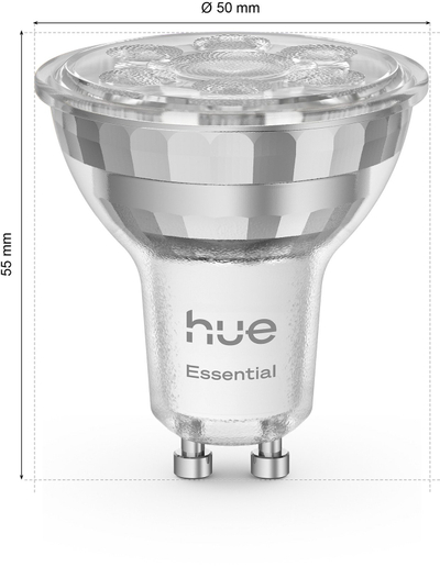 Llambë spot smart Philips Hue Essential GU10, 345 lm, White and Color Ambiance, set 3 copë, e argjendtë