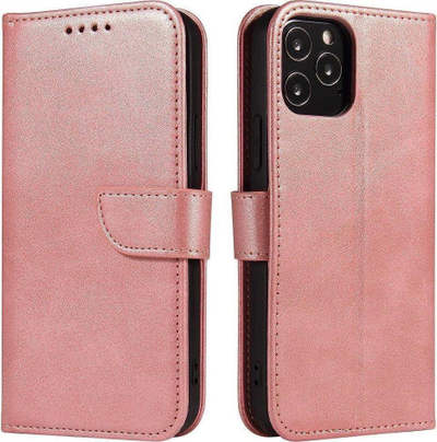 Këllëf telefoni Hurtel Magnet Case për Samsung Galaxy A03s, me kapak, me qëndrim, rozë