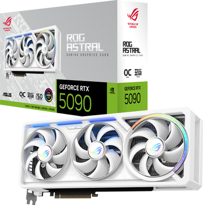 Kartë grafike ASUS ROG Astral RTX5090 O32G WHITE, GeForce RTX 5090, 32GB GDDR7, e bardhë