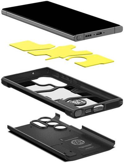 Mbrojtëse Spigen Tough Armor për Samsung Galaxy S23 Ultra, e zezë
