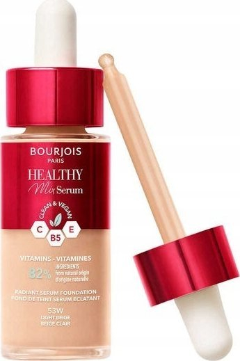 Fondatinë Bourjois Healthy Mix Clean and Vegan Serum 53W Light Beige, 30ml, mbulim i mesëm