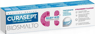 Pastë dhëmbësh për kalamoj Curasept Biosmalto Kid, 6 muaj gjer në 6 vjeç, pa fluor