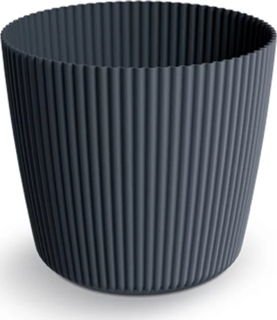 Vazo lulesh MILLY ROUND, 29.2cm, plastike, ngjyrë antracit