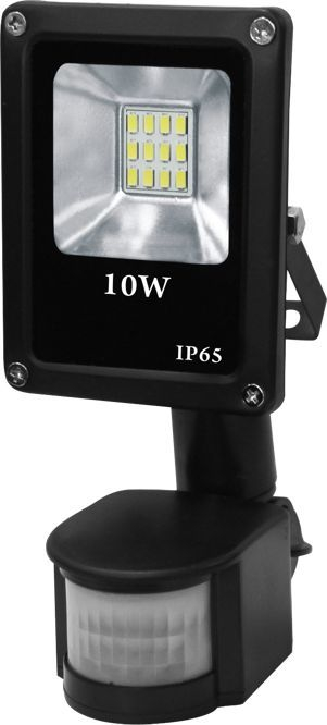 Projektor me sensor lëvizjeje Volteno Spotlight Slim (VO0764), LED, 10W, IP65, i zi 