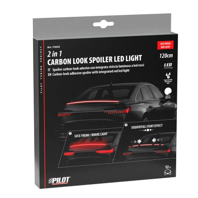 Shirit Led Spoiler Karboni I Kuq 120cm 12v