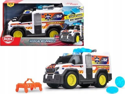 Autoambulancë lodër Spin Master Dickie Toys, 30 cm, me drita dhe zë, e bardhë