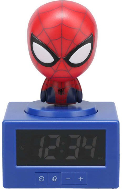 Orë me alarm Paladone Spider-Man, ekran digjital, figurine për zbukurim, blu