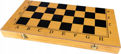 Set lojrash 3 në 1 Chess Checkers Backgammon Tryktrak, palosës, dru, ngjyrë natyrale