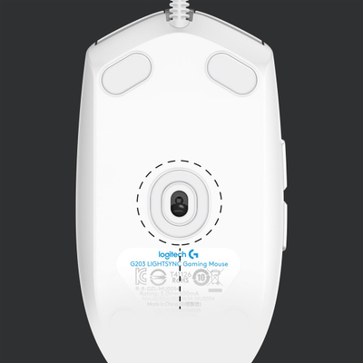 Гејминг глушец Logitech G203 LIGHTSYNC, 6 копчиња, RGB, бел