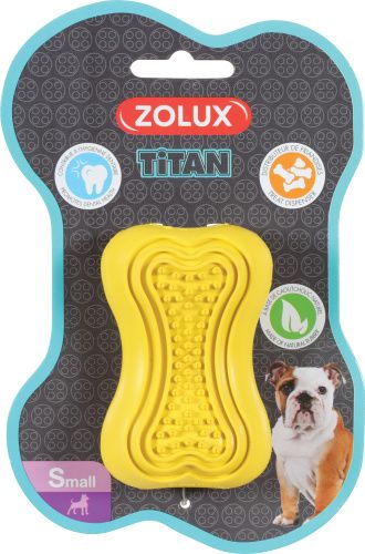 Lodër për qen Zolux Titan S, gome natyrale, përtypëse, e verdhë