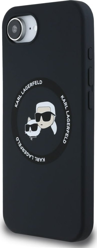 Футрола за телефон Karl Lagerfeld KLHMPSE4SKCHTCK, iPhone 16e 6.1", течен силикон, MagSafe, црна