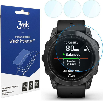 Xham mbrojtës hibrid 3mk për Garmin Epix Pro Gen 2 51mm, 0.2mm, transparent