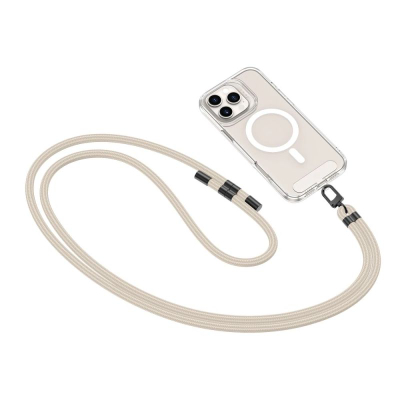 Rrip crossbody për telefon Tech-Protect C7S, litar që rregullohet, me 2 adaptera, taupe me të zezë