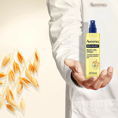 Vaj trupi spray Aveeno Skin Relief, 200ml, për lëkurë të thatë