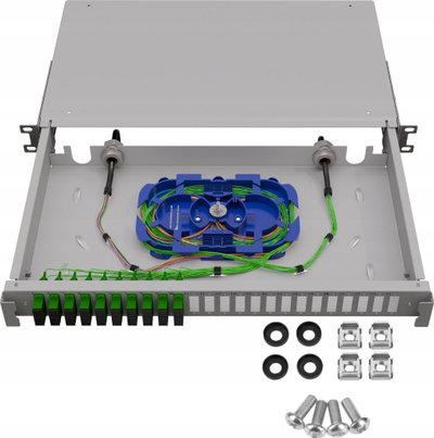 Panel optik Stalflex TFDP-19-1U-24D-SC-G, 24 porta SC, montim 19", gri