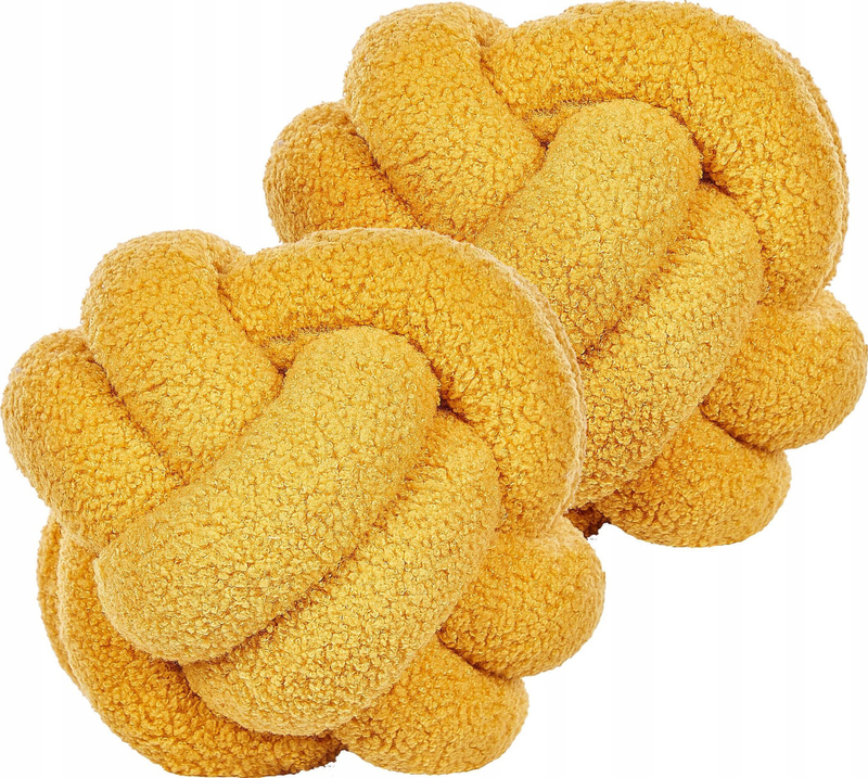 Set jastëkësh dekorativë MALNI Boucle Knot, 19 x 19 cm, set 2 copë, e verdhë