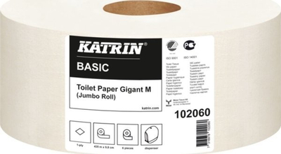 Тоалетна хартија Katrin Jumbo Medium 102060, 1 слој, бела