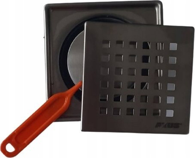 Shkarkues dyshemeje Axus 10x10 cm, trap i thatë, inoks mat, gri