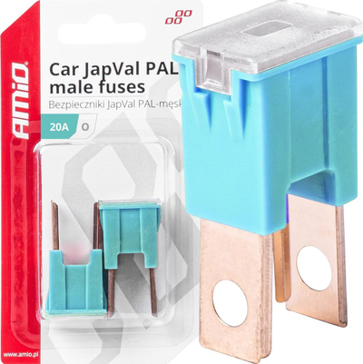 Set siguresash AMiO 03396 JapVal PAL O, 20A, 2 copë, blu e hapur