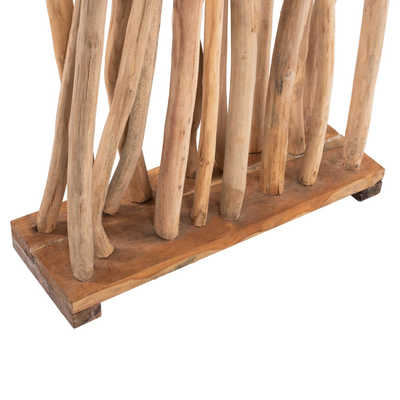 Paravan ndarës druri teak dega natyrale 60×20×181 cm (HM9371)