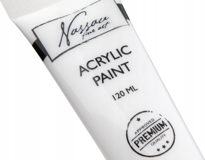 Set bojë akrilike Nassau Fine Art, 6x120ml, ngjyra bazë