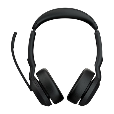 Безжични слушалки Jabra Evolve2 55 UC Stereo, блутут, со сталак, црни
