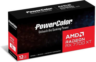 Karta grafike PowerColor AMD Radeon RX 7700 XT, 12GB GDDR6, PCIe 4.0, e zezë