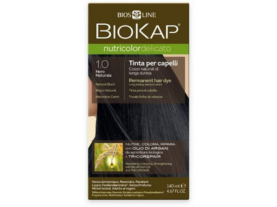 Biokap NUTRICOLOR DELICATO црна боја за коса, 1,00 Црна природна 140 ml