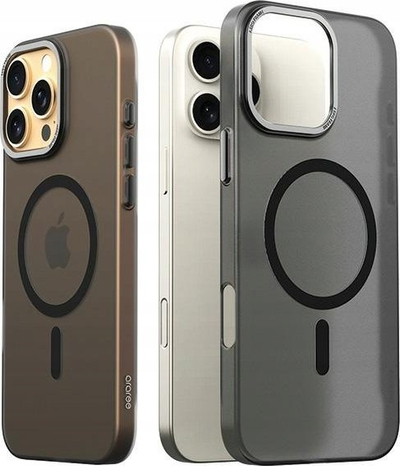 Mbulesë telefoni Araree Aero Frame MagSafe për iPhone 16 Pro Max 6.9", transparente e zezë