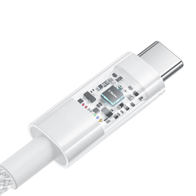 Kabllo karikimi Baseus Gem, USB-C në USB-C, 100W, 2m, e bardhë