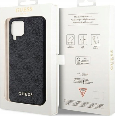 Mbulesë telefoni Guess GUHCSM33G4GFGR për Samsung Galaxy M33 5G, koleksioni 4G Metal Logo, e zezë