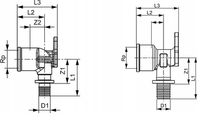 Lак ѕиден TECE TECEflex 768520, 20x1/2", за водовод