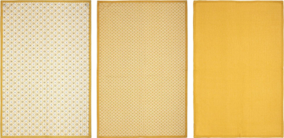 Set peshqirë kuzhine 5Five, pambuk, set 3 copë, 70 x 45 cm, të verdhë