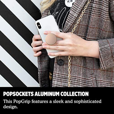 Mbajtëse telefoni PopSockets Aluminum, universale, alumini, rozë gold