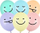 Balona latex PartyDeco Funny Face, 30cm, set 50 copë, pastel