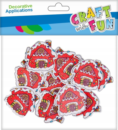 Ornamente vetëngjitëse druri Craft with Fun House, set 12 copë, shumëngjyrëshe