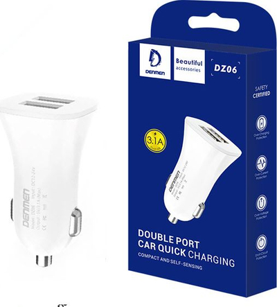 Karikues veture Demen D208, 2x USB, 2.1A, i bardhë