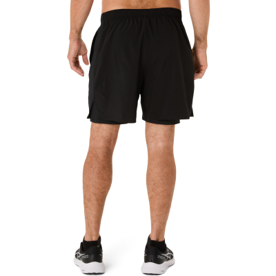 Кратки панталони за трчање ASICS Core 2in1 за мажи, мрежести, црни