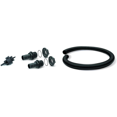 Set lidhës për fuçi uji WATERFORM ICANSET 8, zorrë fleksibël, përshtatës plastike, i zi