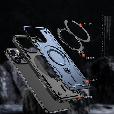 Mbrojtëse telefoni Hybrid Armor Trendy për iPhone 16 Pro Max, MagSafe, blu