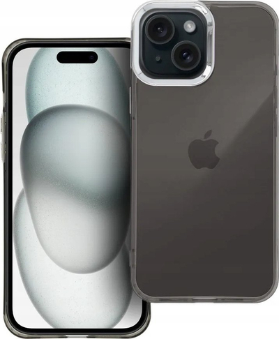 Mbrojtëse telefoni Pearl Case për iPhone 15 Pro, TPU, efekt perla, gri smoky