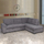 Divan-shtrat këndor i djathtë Jade 252x159x84cm (HM3144.02R), gri